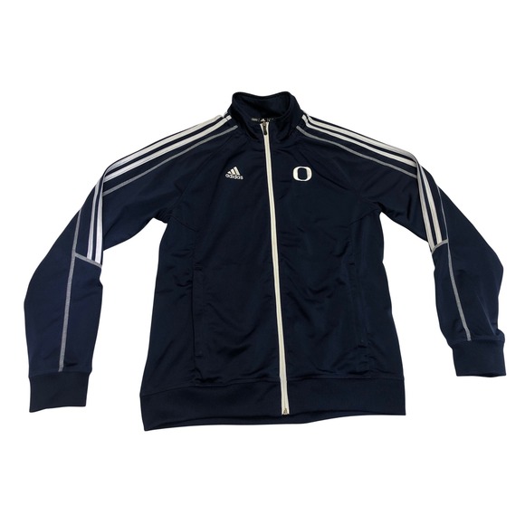 adidas Other - Adidas Oregon Ducks Mens Navy‎ Blue Full Zip Track Jacket 3-Stripes 6916A Medium